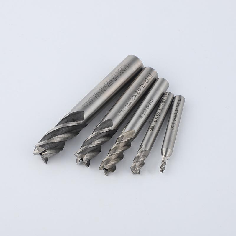 10PCS Set Combined HSS End Mill 4 Flutes High Speed Steel Milling Cutter 1.5mm - 12mm CNC Metal Milling Tools Set