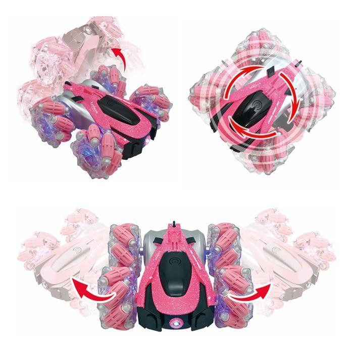 Crosslander® 360+ - Voiture rose télécommandée Tout-Terrain lumineuse, programmable et rechargeable.