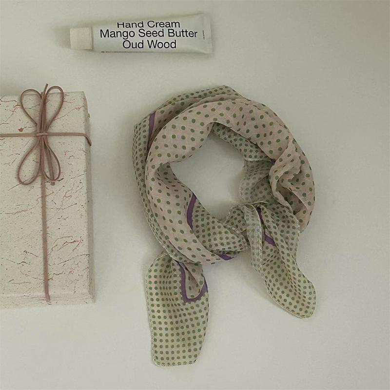 Cotton Linen Small Square Scarf Scarf Fresh Breathable For Women Hairband Versatile Triangular Scarf Necktie Fart Curtain