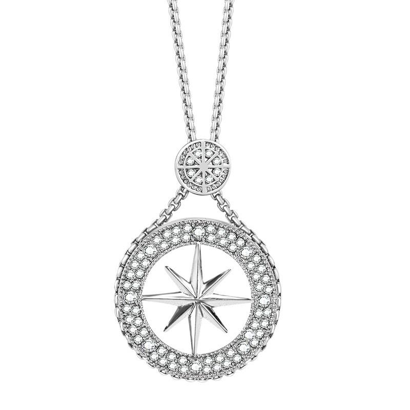 Korean Style Sparkle Star Necklace With Alloy Gemstone Pendant For Winter Fashion