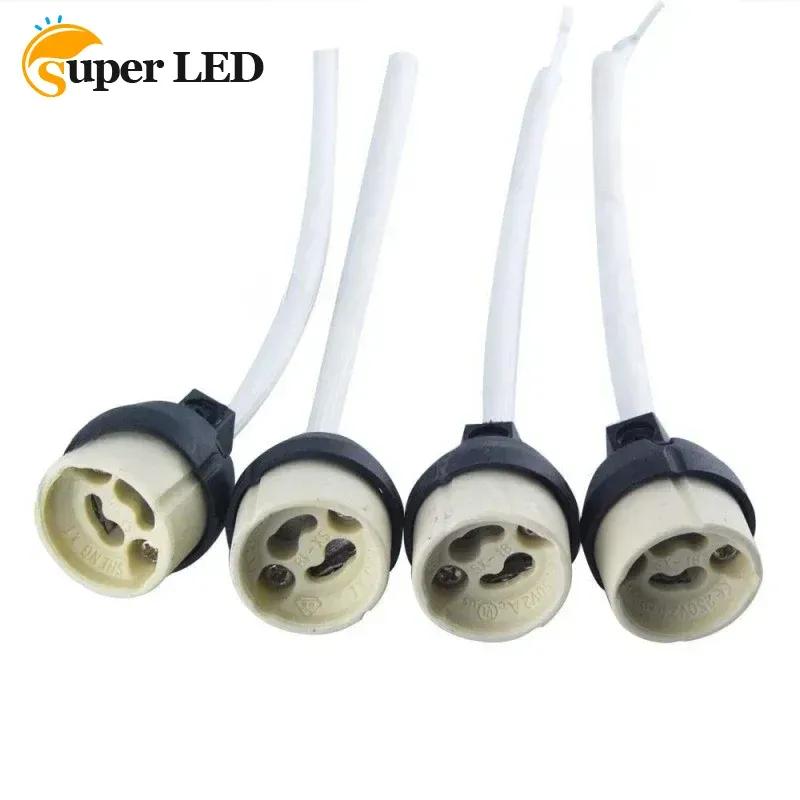 5/10/20/50pcs 15cm Cord Length Lamp Holder GU10 Ceramic LED/Halogen Lamp Holder Lighting Home Commercial Lighting Bulb Holder