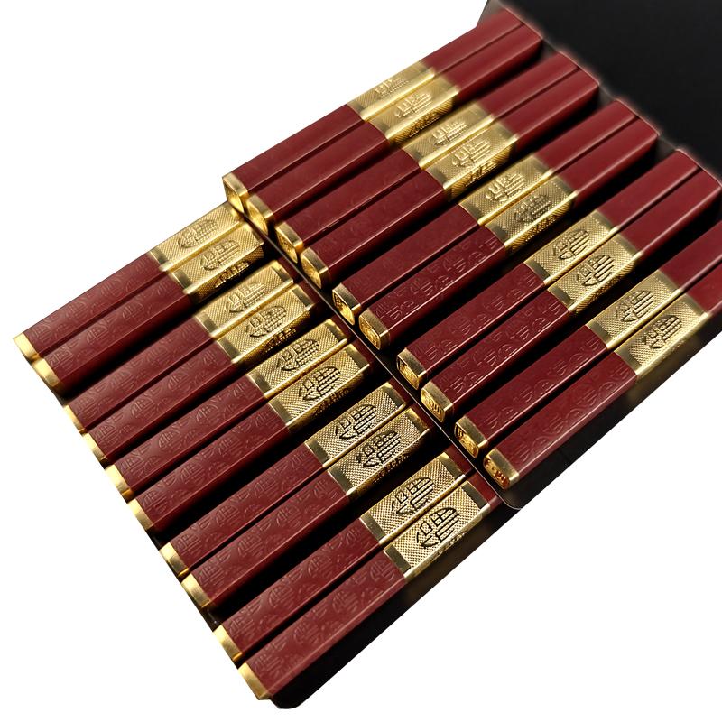 5/10 Pairs 24.9cm Red Reusable Chopsticks Sushi Sticks Non-Slip Chopstick Korean Japanese Food Chinese Chopsticks Set