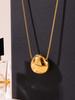 Qiong Yao Minimalist Gold Oval Bean Pendant Necklace Colorfast Fashion Clavicle Chain