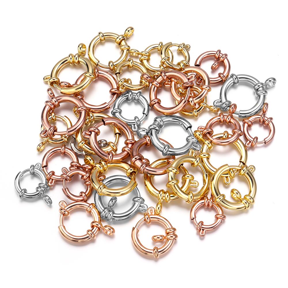 2pcs/lot Stainless Steel Round Claw Shape Spring Clasps Hooks for Bracelet Necklace Clasp Jewelry Making Connectors Supplies