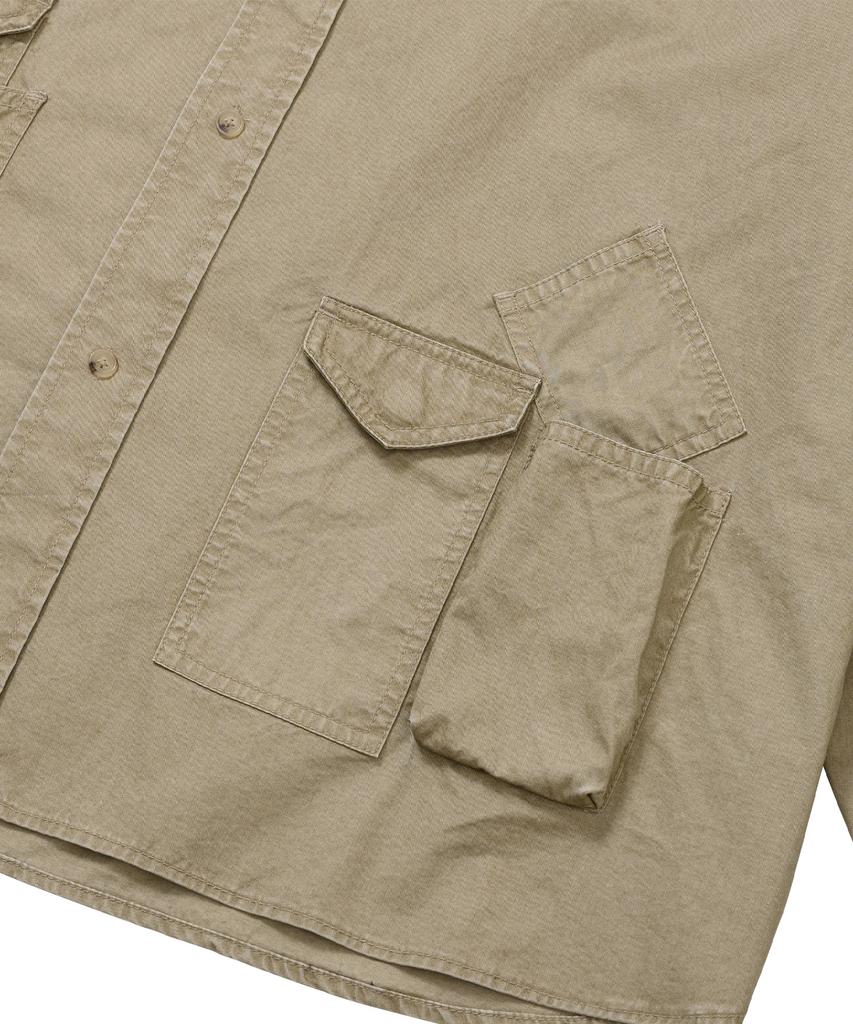 AJOBYAJO Cation Long Sleeve Utility Shirt [Beige]
