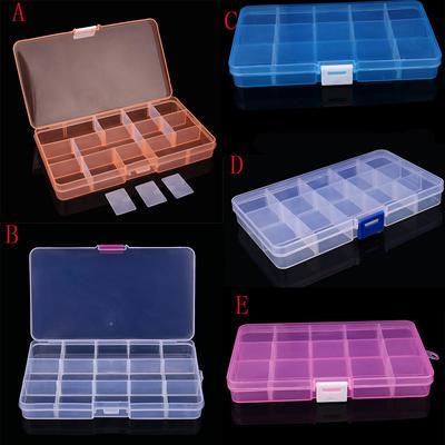 Kunststoff 15 Slots Einstellbare Schmuck Lagerung Box Fall Handwerk Organizer Perle