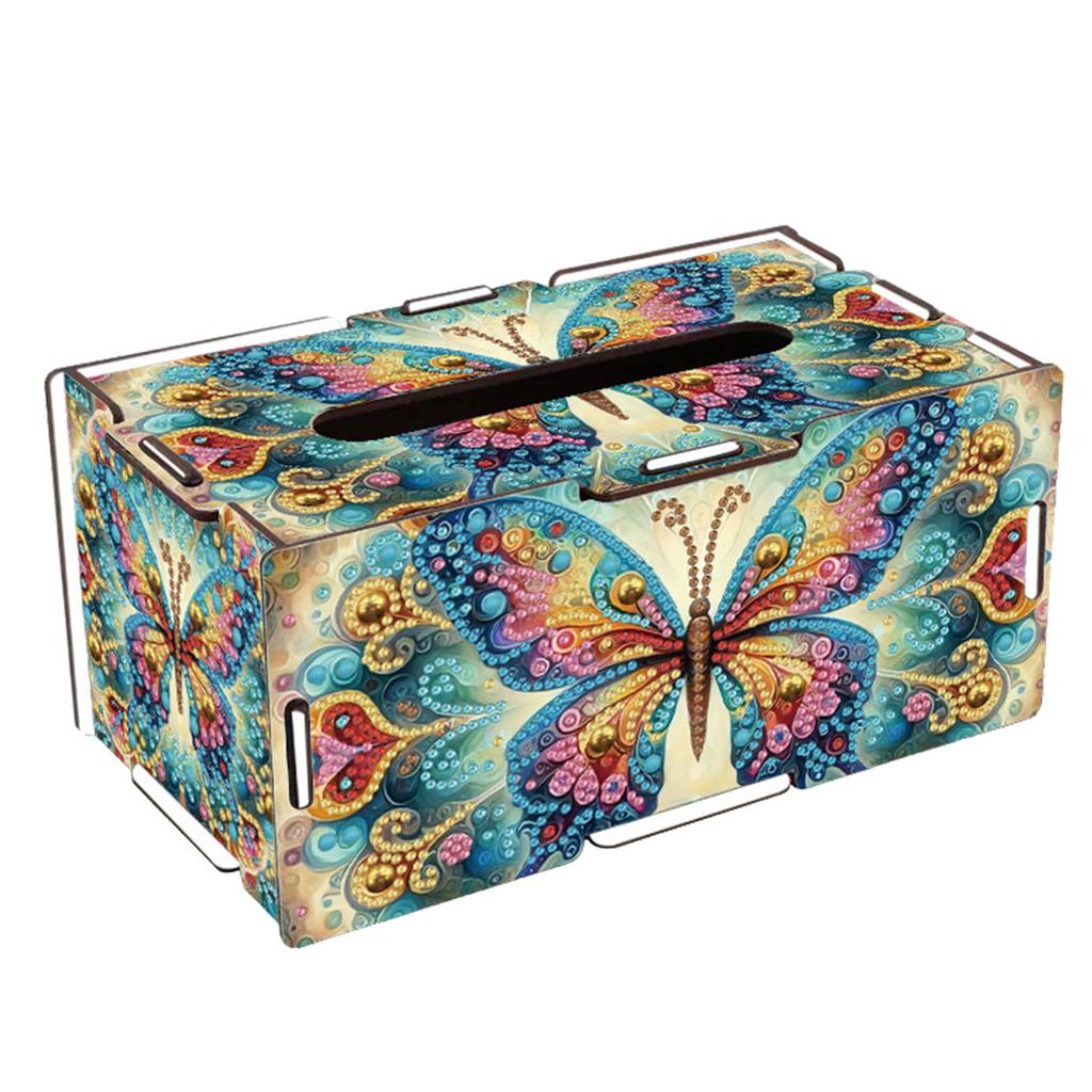 Wooden 5D Diamond Painting Tissue Holder 5D DIY Diamond Handmade Tissue Holder DIY Diamond Tissue Box for Living Room Decor