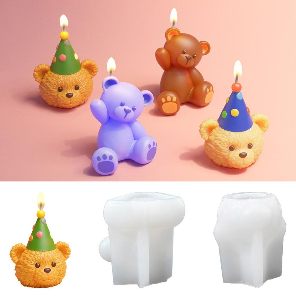 Resin Art Gießformen Flexible Silikonformen Basteln Bärenform Ornamentformen Geeignet für Heimdekorationen und Geschenk