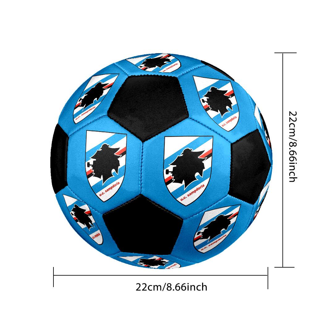 1pz Logo Sampdoria Misura 5 Pallone da Calcio Praha Pallone da Calcetto Indoor Colorato Per Tutte le Età Cucito a Macchina PVC Pronto per la Competizione Resistente Ad Alto Rimbalzo