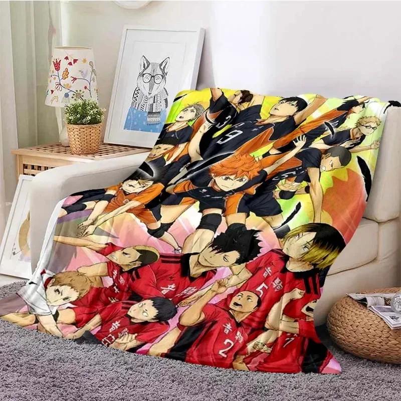 Volleyball Anime Plaid Haikyuu Decken Korallen Fleece Plüsch Dekoration Miya Atsumu Manga Weiche Überwurfdecken für Bett Reise Quilt