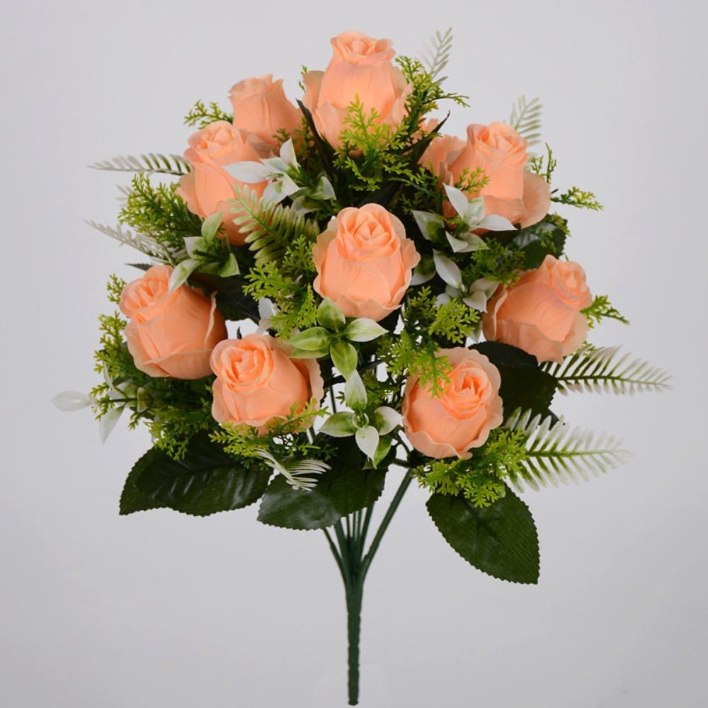 12 Heads Real Happy Flower Mini 9 Colors Natural Simulated Rose Photography Photo Gift Valentine's Day Flowers Home Decorative