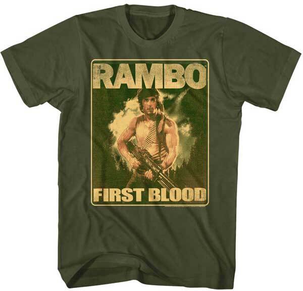 Rambo First Blood Movie Picture Logo Men T Shirt 80 Movie Merch XXXL