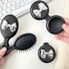 Portable Cute Bow Mini Round Hair Comb Hair Salon Hairdressing Massage Folding Hair Brush Air Cushion Comb Makeup Beauty Tools