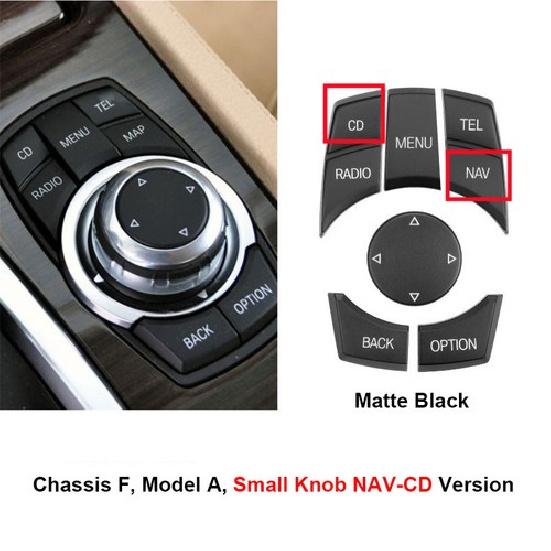 Black ABS Car Central Media Button Repalce Trim For BMW 1 3 5 7 F20 F30 F10 F01