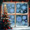 Christmas Blue Snowflake Decorations, Festive Scene Arrangements, Electrostatic Glass Door Stickers