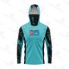 Mens UPF 50 Quick Dry Breathable Hooded Fishing Rash Guard With Face Cover Surfing Diving Water Sports