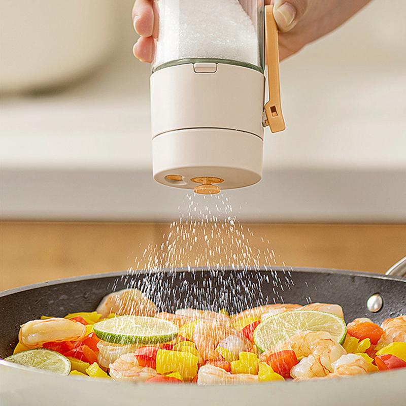 0.5 Grams Push-Type Glass Salt Dispenser Sugar Bottle Spice Pepper Shaker Can Jar Pushtype Seasoning Container Kitchen Gadgets