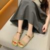 Large size flat slippers women's summer new rhinestone sequins one word belt outer wear fashion two wear sandals women