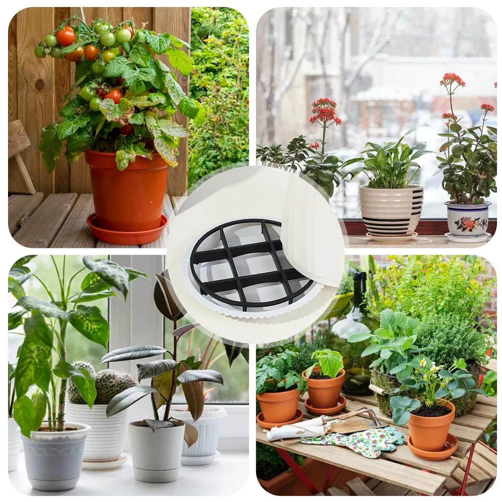 Anti Rot Root Plastic Planter Rack Flower Pot Tray Drip Plant Flowerpot Tray Indoor Outdoor Home Garden Supplies 12/15/20/25cm