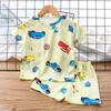 Kids' Ice Silk Short Sleeve Pajama Set - Thin, Airy Two-Piece for Boys & Girls