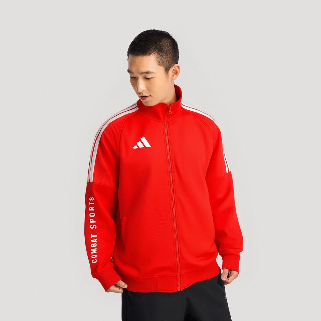 adidas Klasyczna Kurtka Sportowa z Trzema Paskami Wygodna Codzienna Kurtka Unisex Czerwona TR30JR2CS-RW