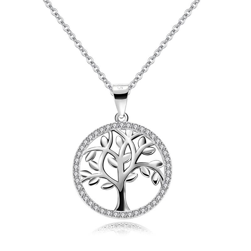 Edy Style S925 Silver Tree of Life Pendant Clavicle Chain Necklace Pendant Women Manufacturer