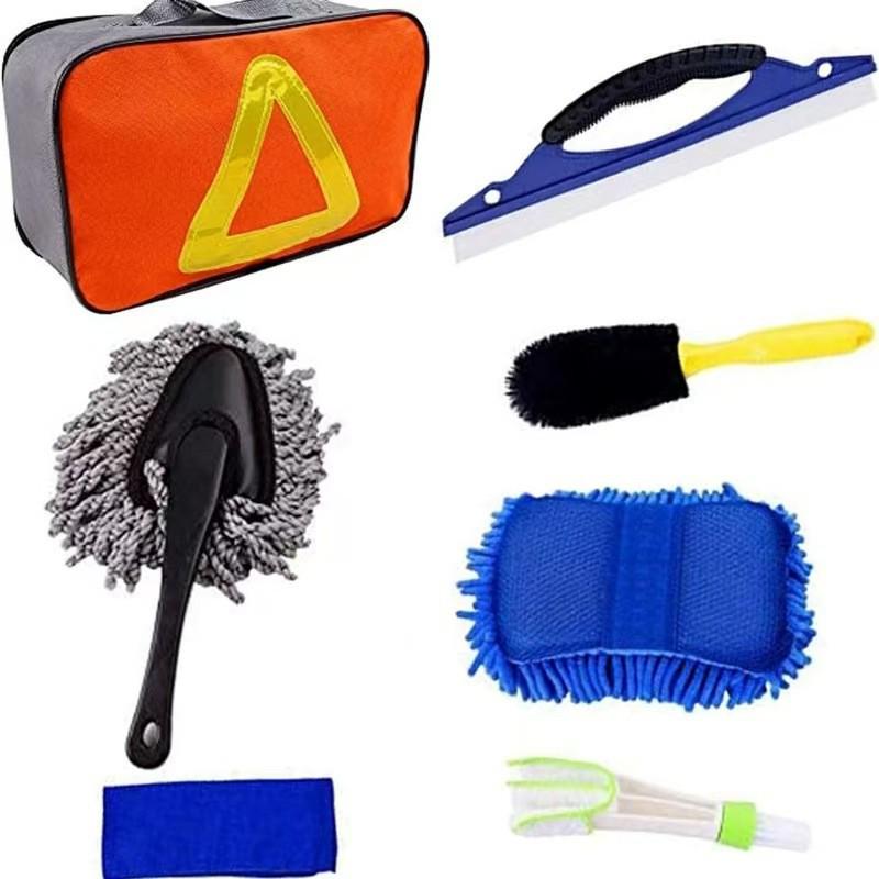 

10-Piece Car Cleaning Set: T-Handle Tire, Curved Handle, Wheel, and Electric Drill Brushes Other