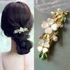 White Flower Hair Clip Boutique Opal Stylish Horizontal Clip For Women's Fashion Hair Accessories