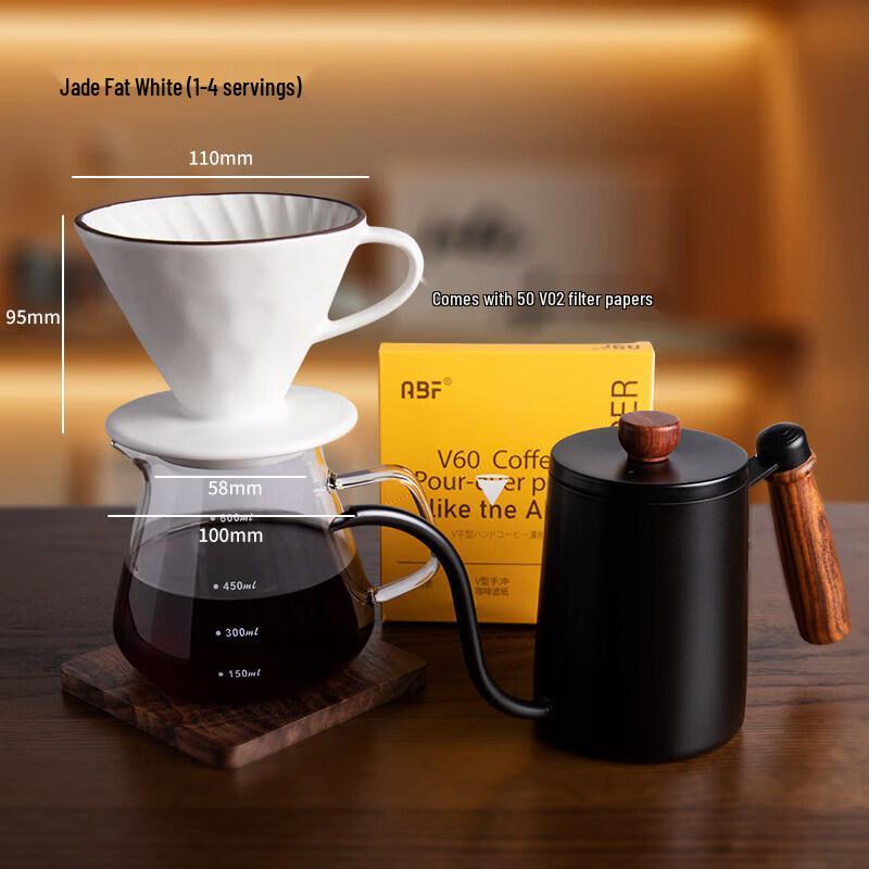 Qiwei Ripple Ceramic V60 Hand-Pour Coffee Filter Set