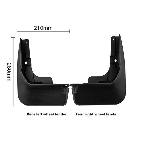 Set of Black Plastic Car Mud Flaps for Toyota Wigo Agya 202