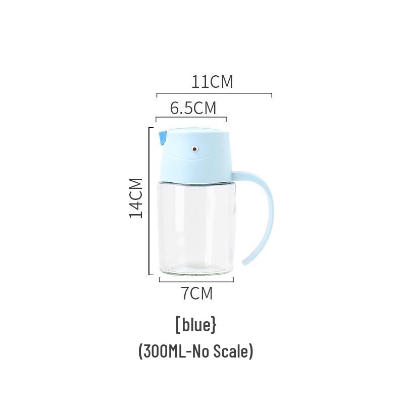 Baiya Glass Oil & Vinegar Dispenser with Handle and Automatic Lid