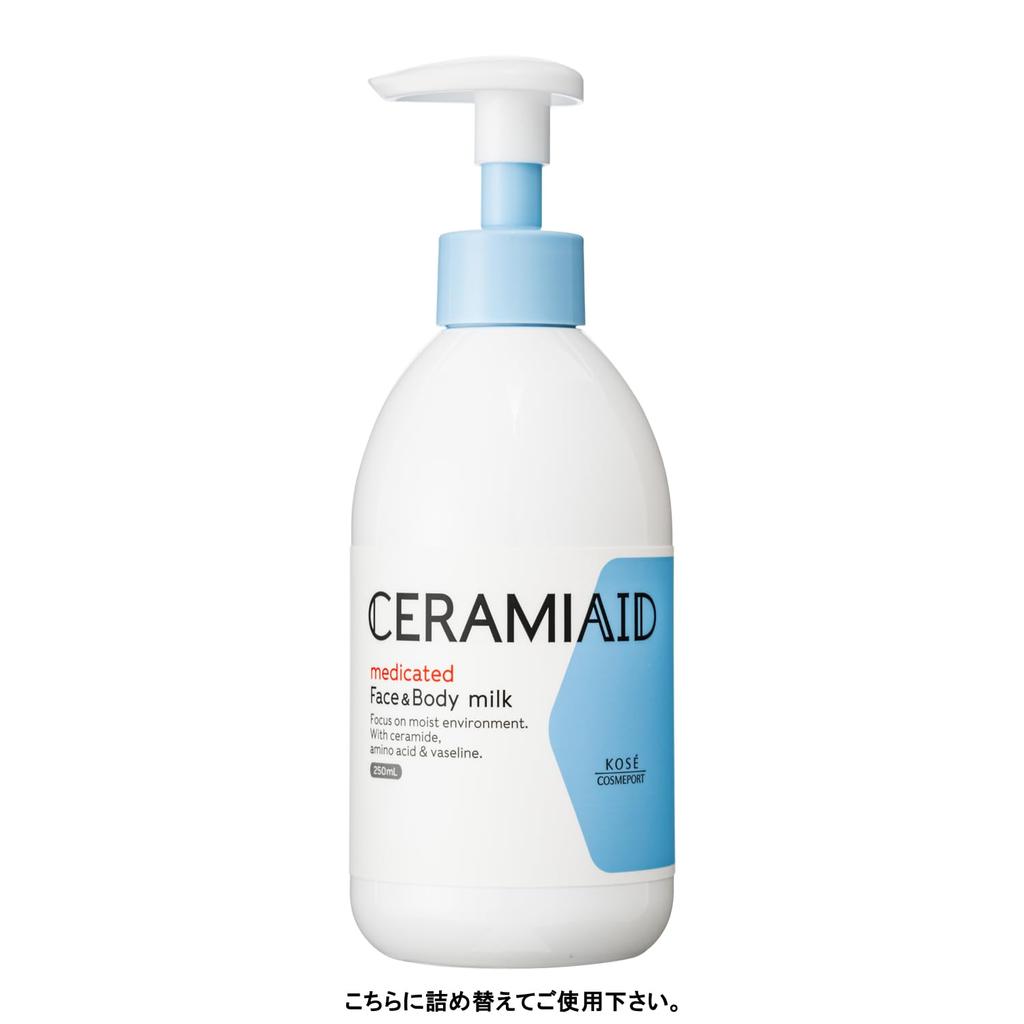 CeramiAid Medicated Skin Milk Refill for Sensitive Full Body Moisturizing Milk with 400ml [Quasi-drug] Skin, Ceramide,