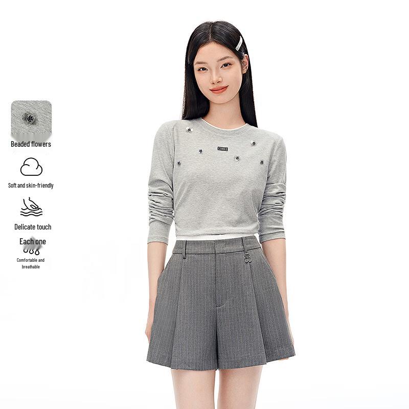 LEDIN Faux Two-Piece Long Sleeve T-Shirt L