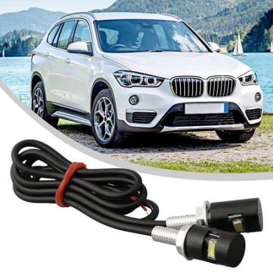 2Pcs Car Motorcycle Number License Plate Lights Shock Resistant Black Color