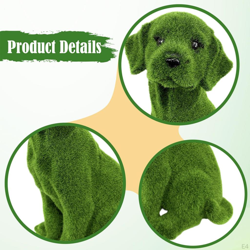 Statue Resin Animal Sculpture Collectible Figurine Ornament Cute Flocked Decor Creative Dog Crafts