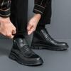 Side zipper high-top riding boots 2026 new autumn and winter soft-soled men's street casual leather shoes trend