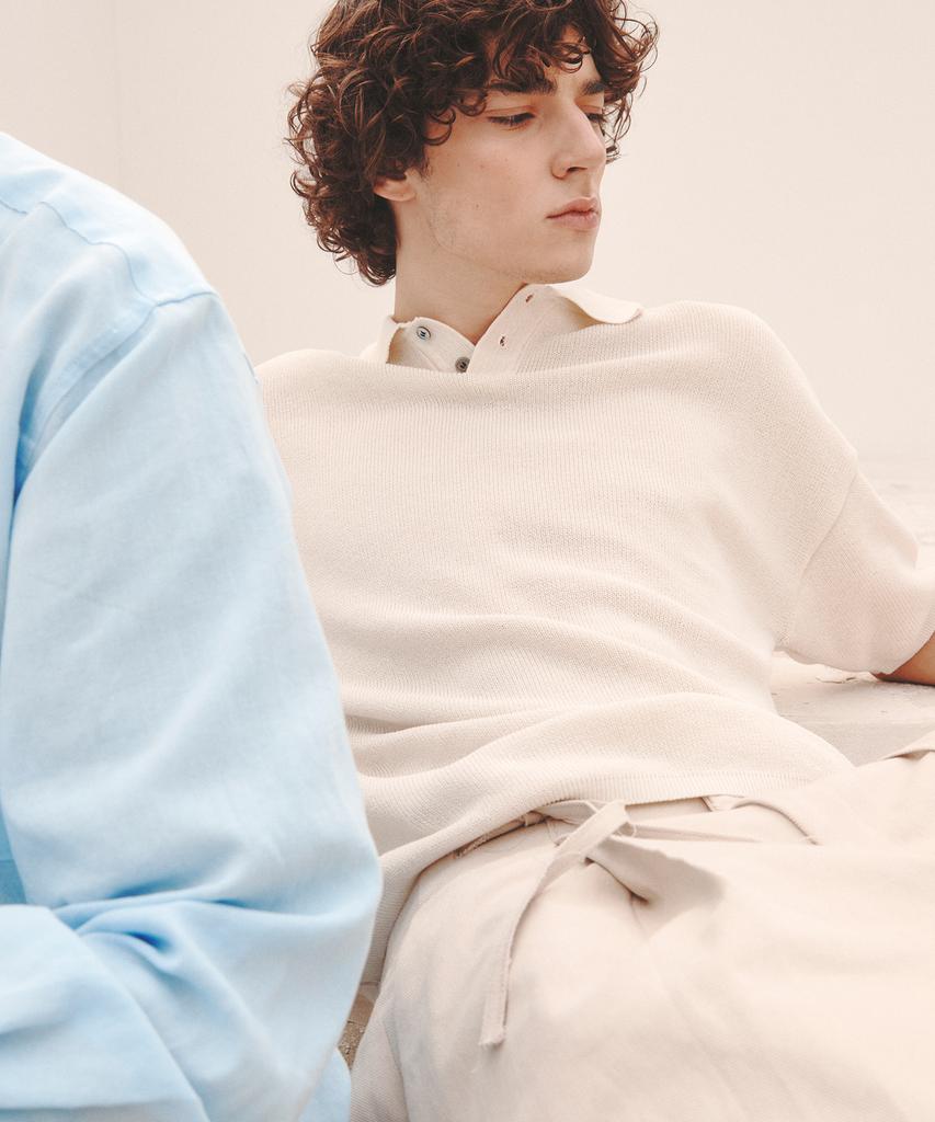 KNITTED Coolever Pk Short Sleeve Knit Tee Ivory