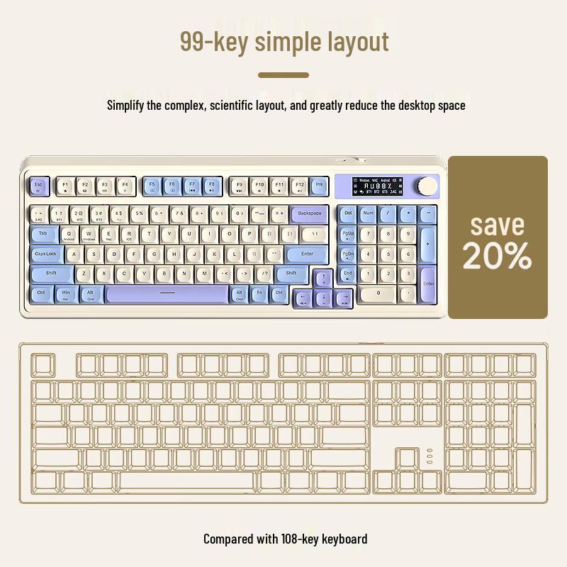 AULA S99Pro 99-Key Tri-Mode Wireless RGB Mechanical Keyboard