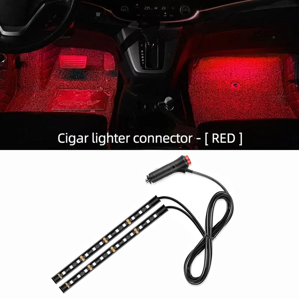24LED Car Interior Ambient Foot Strip Light Kit Backlight 5V USB Auto Decorative Atmosphere Neon Lamp Vehicle Accessories