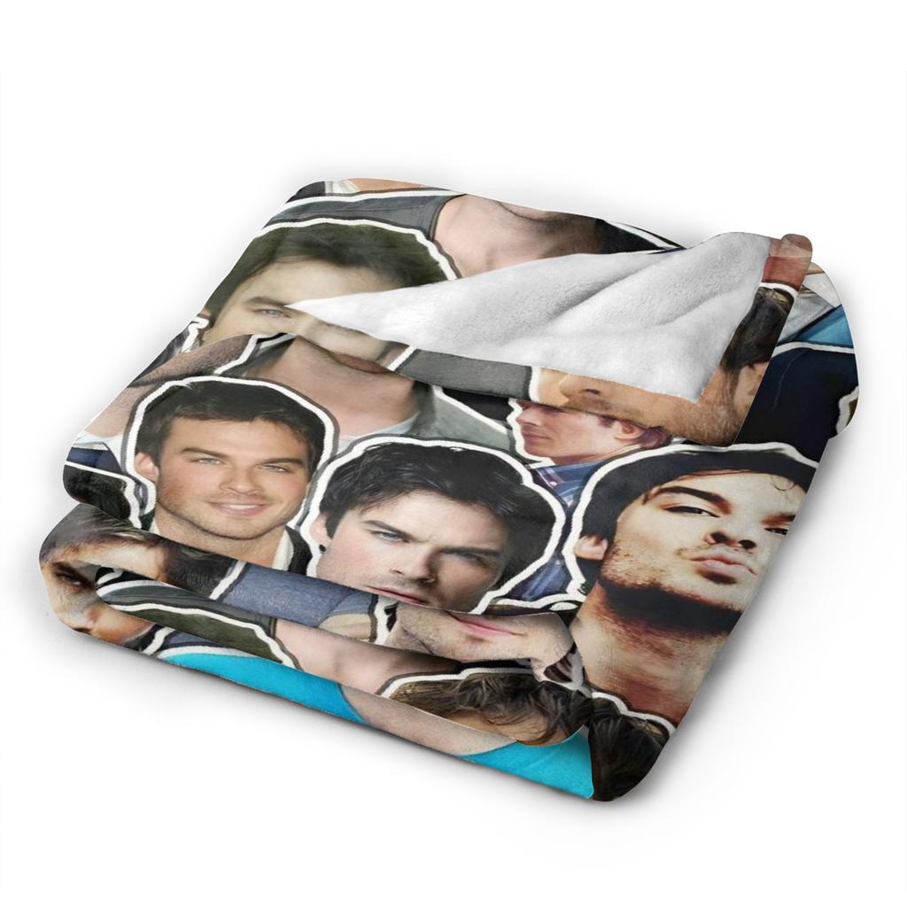 Soft Warm Blankets Travel Office The Vampire Diaries Damon Salvatore TV Series Bedding Throws Flannel Bedspread For Bed Cover