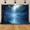 2D Dreamy Forest River Backdrop Misty Blue Trees Studio Portrait Background