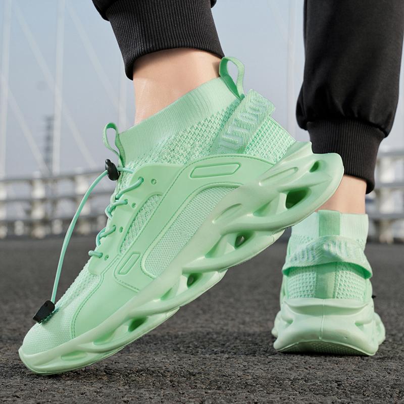 High Top Knit Sneakers For Men Blade Shoes Platform Men's Running Shoes Breathable Outdoor Sports Shoes Men zapatillas de hombre