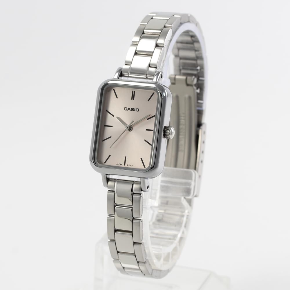 Casio Casio Standard Cheap Casio Women's Brass Metal Watch, Silver/Pink, LTP-V009D-4E [Parallel Import]