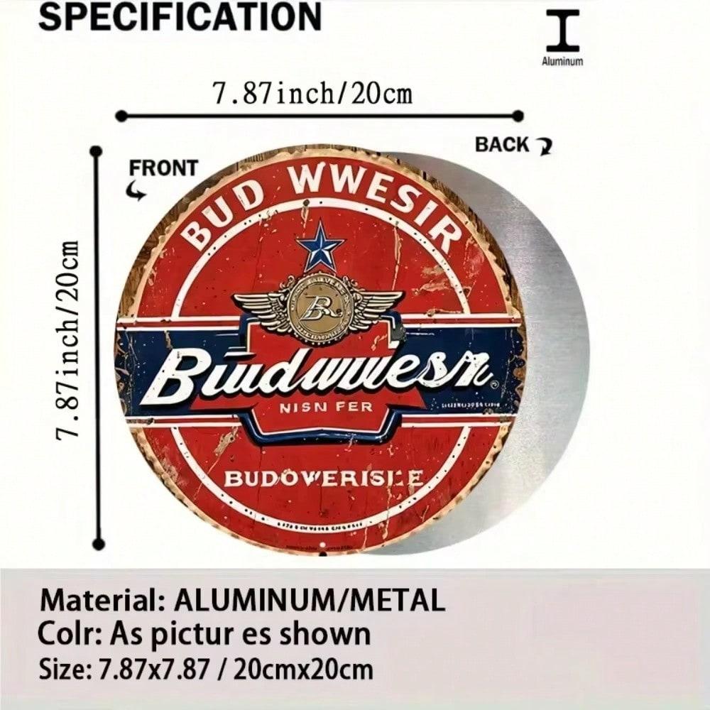 

TinArtCraft Bud Wwesir Aluminum Sign Scratch Resistant Surface Retro Design Durable Wall Decor 20x20 різнокольоровий