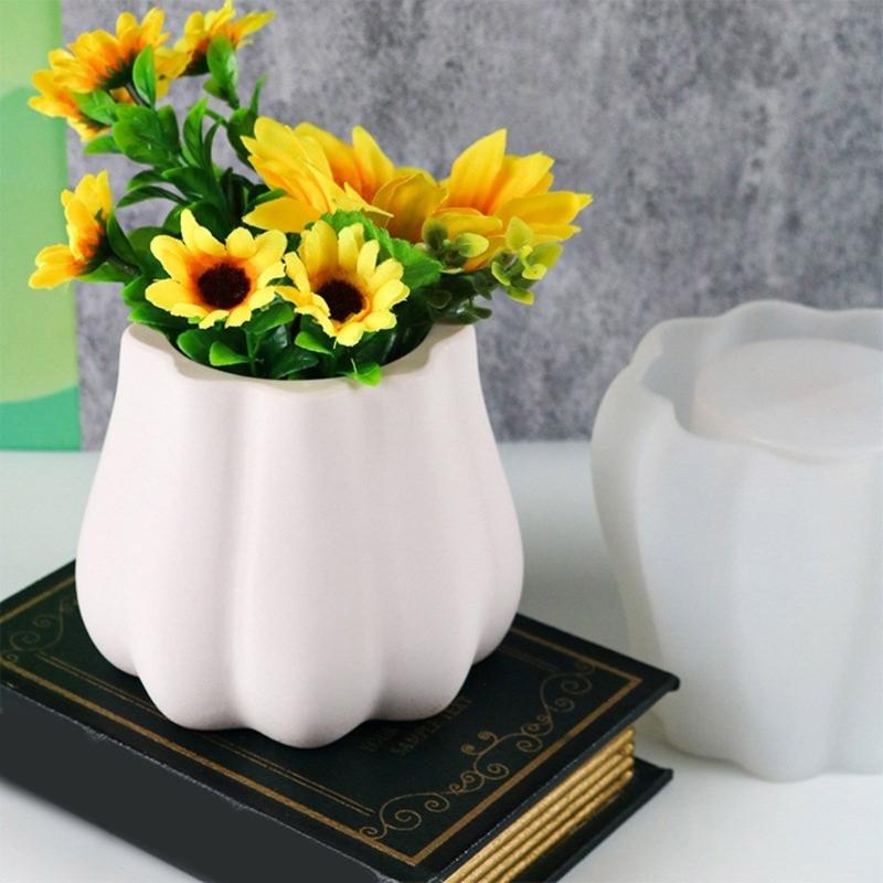 DIY Flower Pots Silicone Mold Lace Waved Vase Ornaments Mold Home Decorations Succulent Resin Mold DIY Handmade Crafts