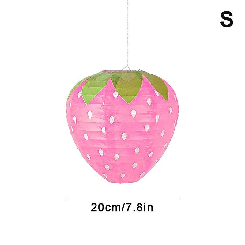 

3D Strawberry Paper Lanterns Birthday Baby Shower Party Decoration Hanging Strawberry Ornament Background Garden Decor розовый