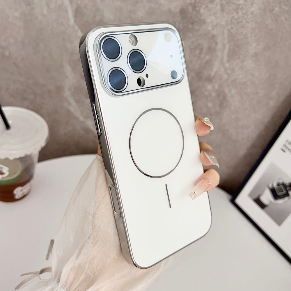 Coque Magnétique Mate PC Plaqué Pour Magsafe Charge Sans Fil Pour iPhone 12 13 14 15 16 17 Pro Max Air Protection d'Objectif en Verre