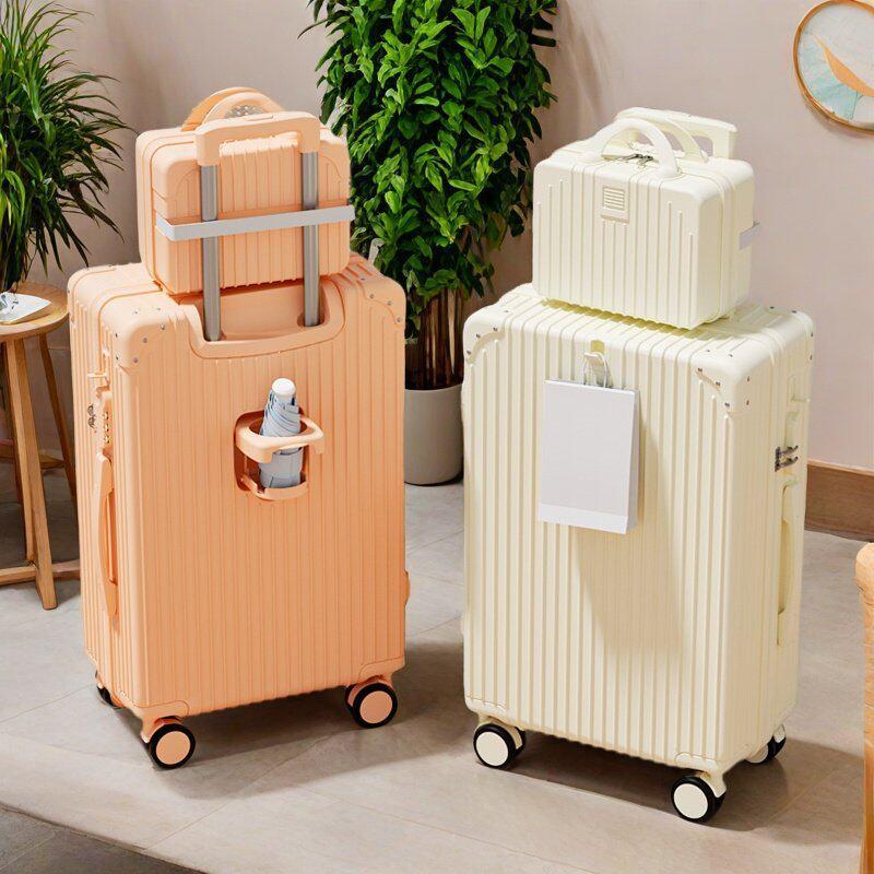 Front Hook Trolley Luggage Case for Students, Large Capacity Travel Case, Secure Men's Password Suitcase