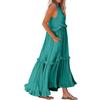 Damen Sommer Langes Kleid Big Swing Strandkleid