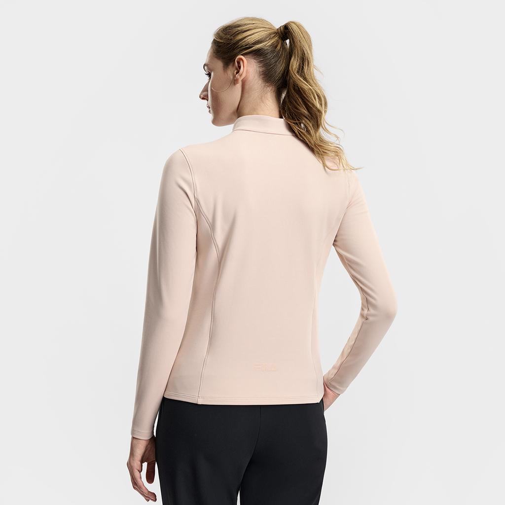 Fila Fleece-Version Einfach Sporttraining Bequem Vielseitig Warm Langarm-T-Shirt Damen Oberteile Rosa A11W611219FPK